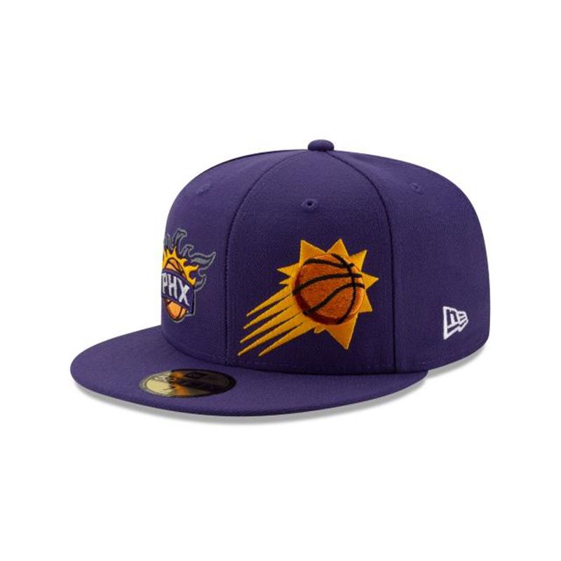 NBA Phoenix Suns Double Hit 59Fifty Fitted (UHI2322) - Purple New Era Caps